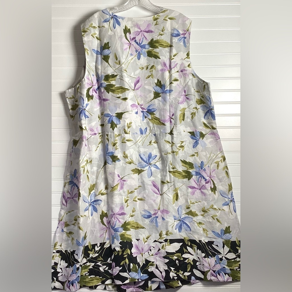 J Jill NWT Sleeveless 100% Linen Floral 4X
Pockets Pastel Split Neck Dress - Picture 6 of 10